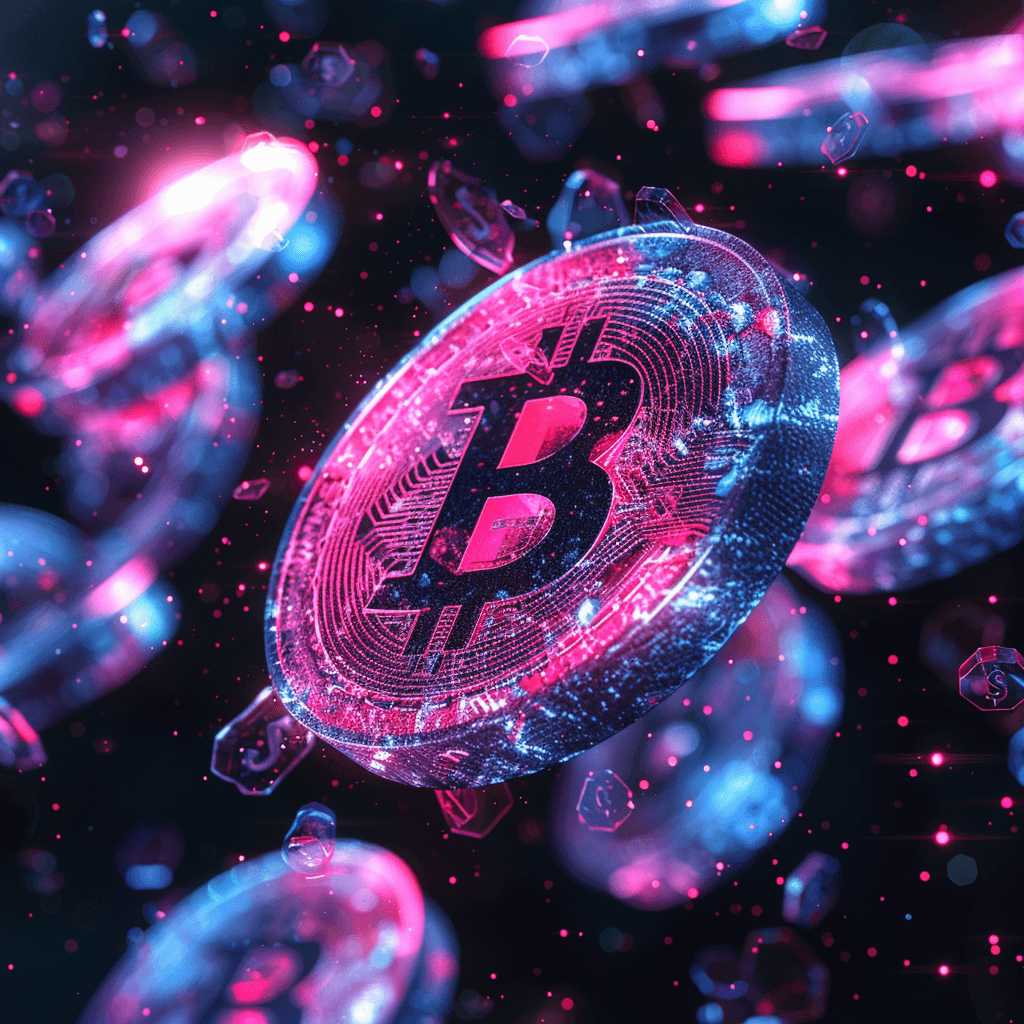 Coins in space.